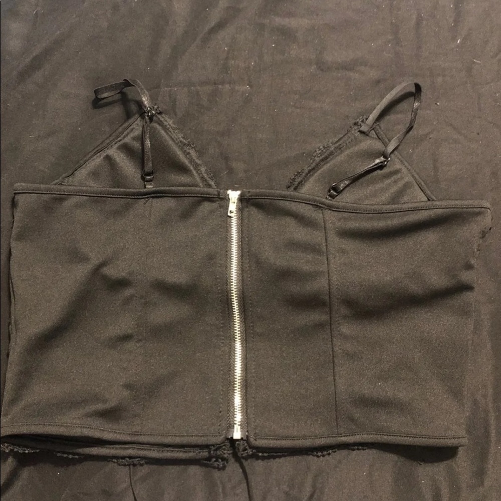 Black Lacey Crop Top - Picture 2 of 2